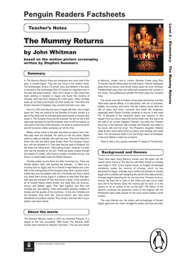 Penguin Readers Factsheets the Mummy Returns