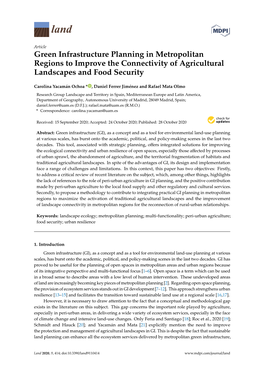 Green Infrastructure Planning in Metropolitan Regions to Improve the Connectivity of Agricultural Landscapes and Food Security