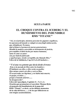 El Choque Contra El Iceberg Y El Hundimiento Del Inhundible Rms “Titanic”