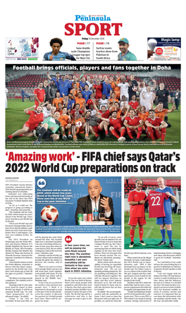 FIFA Chief Says Qatar's 2022 World Cup
