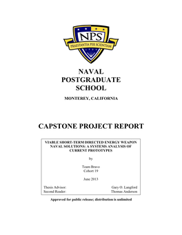 Viable Short-Term Directed Energy Weapon Naval Solutions: a Systems Analysis of Current Prototypes