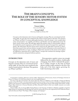 The Brain's Concepts: the Role of the Sensory-Motor