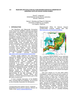 Rear-Inflow Evolution in a Non-Severe Bow-Echo Observed by Airborne Doppler Radar During Bamex