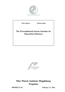 The Preconditioned Inverse Iteration for Hierarchical Matrices