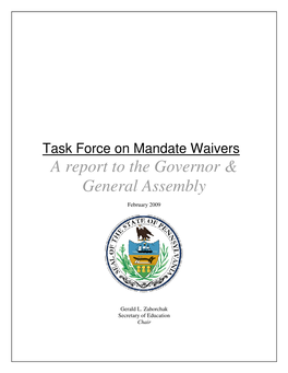 Mandate Waiver Report