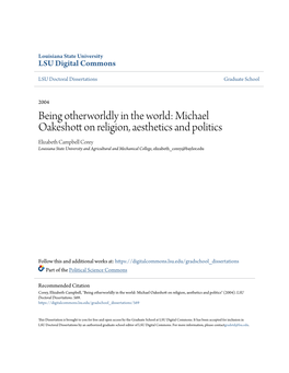 Michael Oakeshott on Religion, Aesthetics and Politics