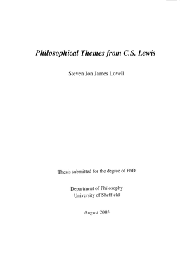 Philosophical Themes from C.S. Lewis