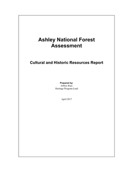 Ashley National Forest Cultural and Historic Assessment Report