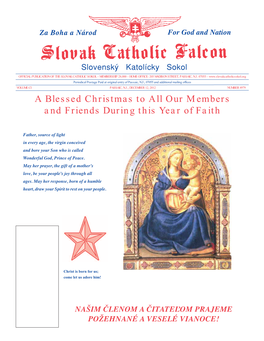 Slovak Catholic Falcon, December 12, 2012