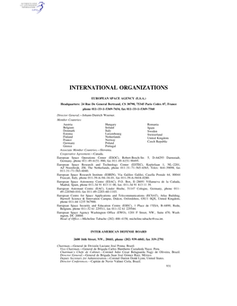 International Organizations