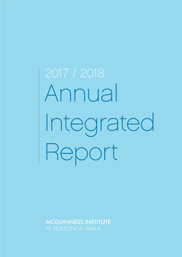 Annual Integrated Report 2017/2018 | 1 Central Government to Trust Local Government Is One of the Key Issues Underpinning Poverty in New Zealand