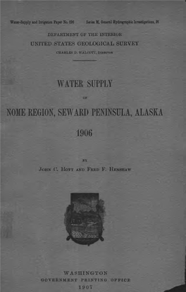 Water Supply Nome Region, Seward Peninsula, Alaska