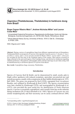 Thelebolaceae, Thelebolales) in Herbivore Dung from Brazil