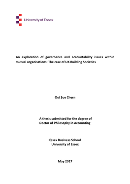 An Exploration of Governance and Accountability Issues Within Mutual Organisations: the Case of UK Building Societies