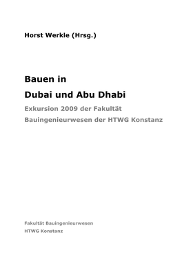 Bauen in Dubai Und Abu Dhabi