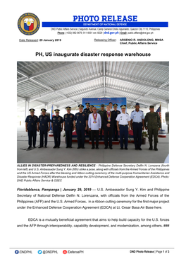 PH, US Inaugurate Disaster Response Warehouse