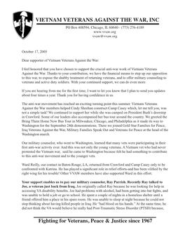 VVAW's October 2005 Letter
