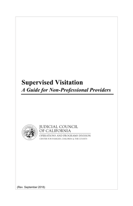 A Guide for the Non-Professional Provider of Supervised Visitation