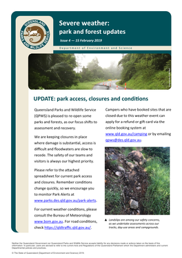 Severe Weather: Parks & Forest Updates