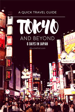 TRAVEL GUIDE TOKYO and BEYOND 6 DAYS in JAPAN Dbucketlist.Com Day 1 AM Ueno