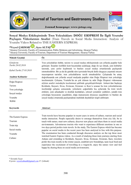 Sosyal Medya Etkileşiminde Tren Yolculukları: DOĞU EKSPRESİ İle