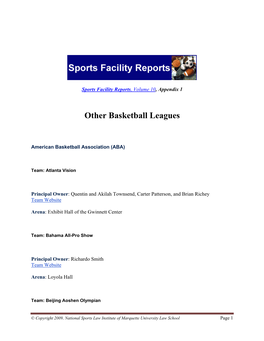 Other Basketball Leagues