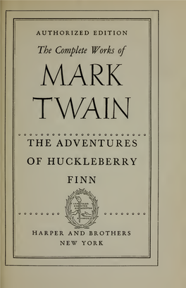The Complete Works of Mark Twain [Pseud.] the Adventures Of