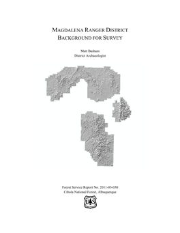 Magdalena Ranger District Background for Survey