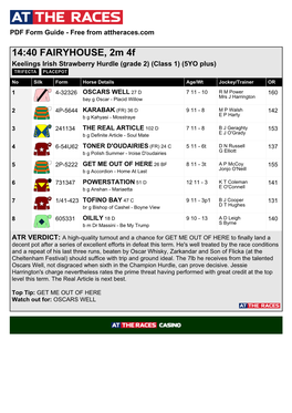 14:40 FAIRYHOUSE, 2M 4F Keelings Irish Strawberry Hurdle (Grade 2) (Class 1) (5YO Plus)