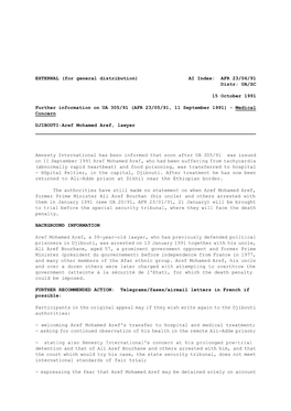 AI Index: AFR 23/06/91 Distr: UA/SC 15 October