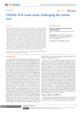 COVID-19: a Novel Strain Challenging the Human Race