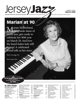Marian at 90 Arian Mcpartland, Mthe Grande Dame of World Jazz, Gets Ready to Celebrate Her 90Th Year on March 20