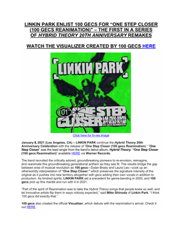 Linkin Park Enlist 100 Gecs for “One Step Closer (100 Gecs Reanimation)" – the First in a Series of Hybrid Theory 20Th Anniversary Remakes
