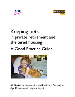 Keeping Pets in Private Retirement and Sheltered Housing a Good Practice Guide