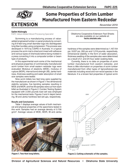 Some Properties of Scrim Lumber Manufactured from Eastern Redcedar November 2019