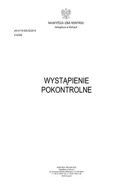 Wystąpienie Pokontrolne