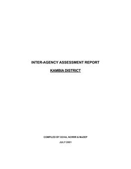 Inter-Agency Assessment Report Kambia District