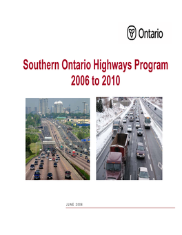 Southern Ontario Highways Program 2006 to 2010