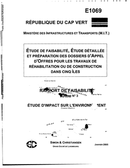 Etude De Faisabilite, Etude Detaillee Et Preparation Des Dossiers D'appel D'offres Pour Les Travaux De