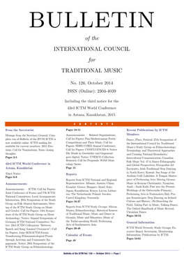 Bulletin of the ICTM Vol