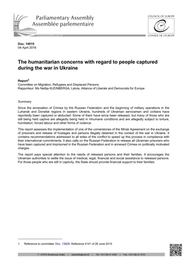 The Humanitarian Concerns with Regard to People Captured During the War in Ukraine