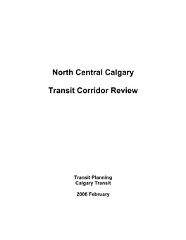 North Central Calgary Transit Corridor Review