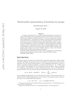 Semibounded Representations of Hermitian Lie Groups