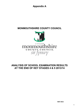 Appendix a MONMOUTHSHIRE COUNTY COUNCIL ANALYSIS OF