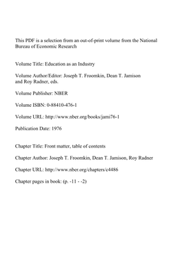 Front Matter, Table of Contents