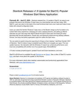 Stardock Releases V1.9 Update for Start10, Popular Windows Start Menu Application