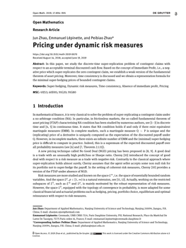 Pricing Under Dynamic Risk Measures