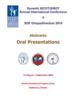 Abstracts Oral Presentations SICOT-SOF Meeting Gothenburg