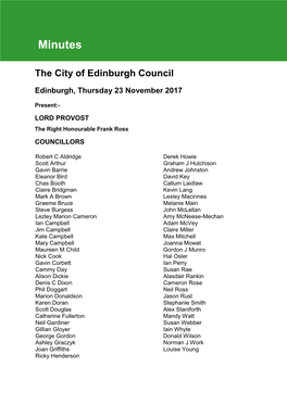 Minutes the City of Edinburgh Council