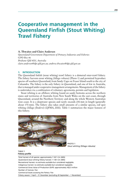 Cooperative Management in the Queensland Finfish (Stout Whiting) Trawl Fishery